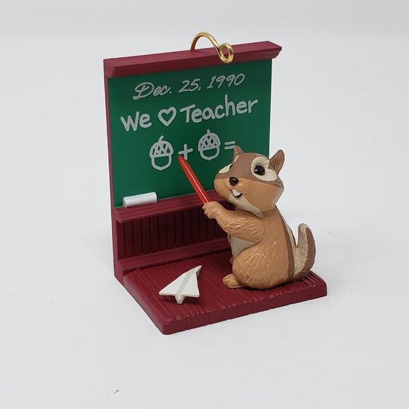 1990 Hallmark Teacher Handcrafted Keepsake Holiday Christmas Ornament. - Picture 4 of 9